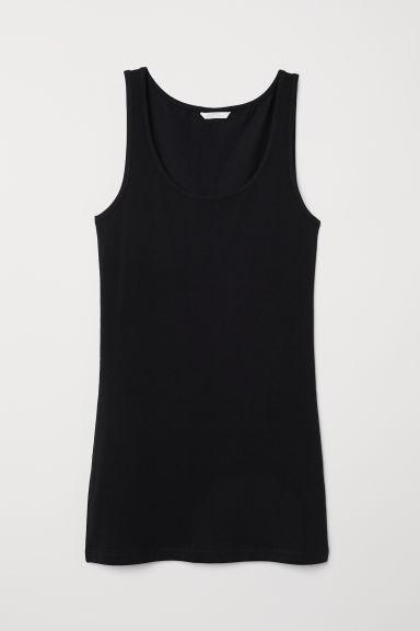 H & M - Canotta Lunga In Jersey - Nero