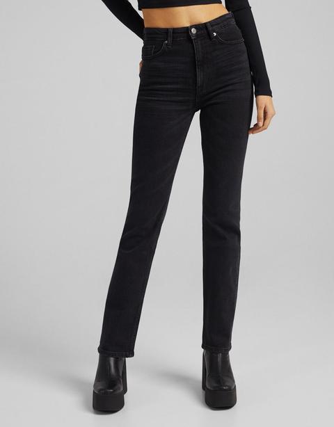 Jeans Straight Slim High Waist Confort