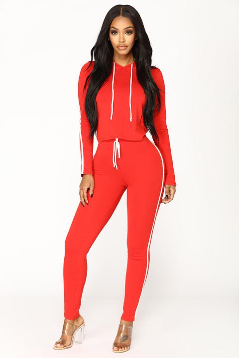 Tennis Time Long Sleeve Set - Red