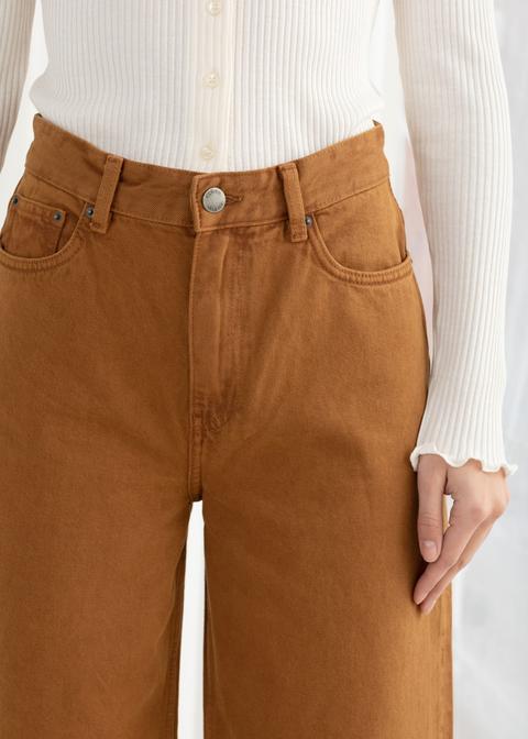 high rise culotte jeans