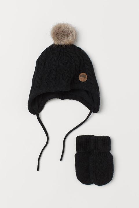 Gorro Y Manoplas - Negro