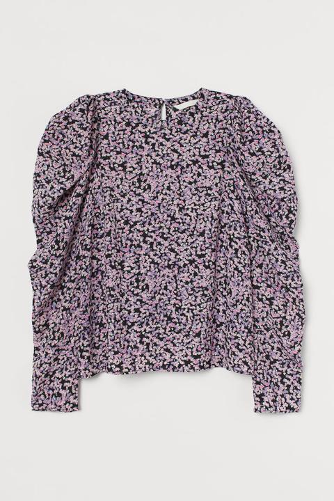 Blusa Con Manga Puffy - Negro