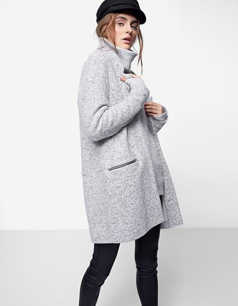 Cappotto In Maglia Grigio Melangiato