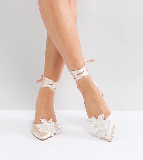 Tacones De Altura Media De Ancho Especial Con Adornos De Asos Wonderlust Bridal