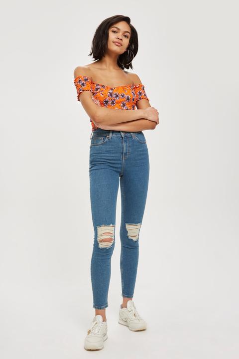 Womens Authentic Ripped Jamie Jeans - Blue, Blue