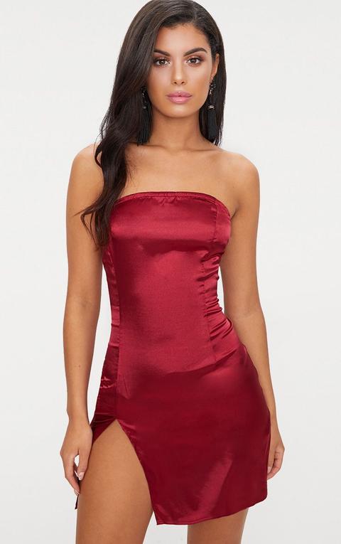 burgundy bandeau dress