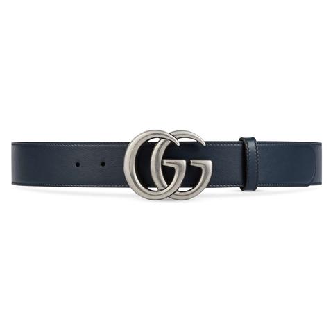 Leather Belt With Double G Buckle