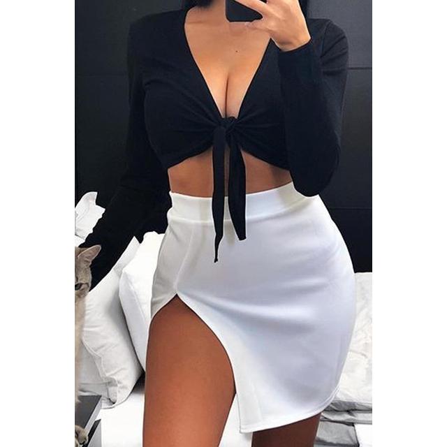 high split mini dress