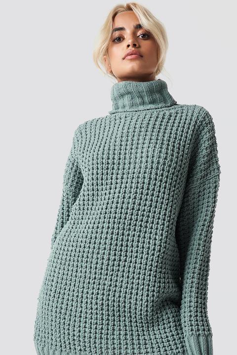 Na-kd Trend Chunky Oversized Knitted Sweater - Green