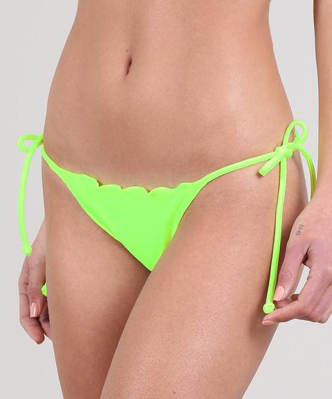 Biquíni Calcinha Tanga Levanta Bumbum Com Proteção Uv50+ Verde Neon