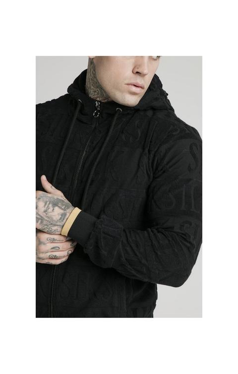 Siksilk Inverse Zip Through Hoodie - Black Men Sizes Top