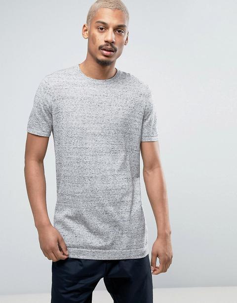 Asos - T-shirt Lunga Lavorata Grigio Chiaro - Grigio