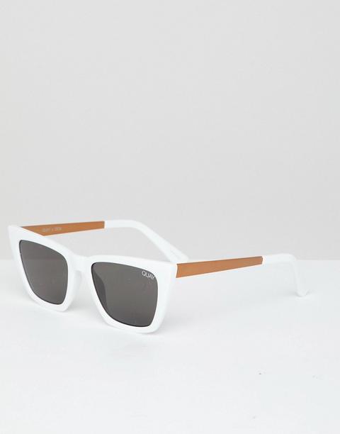 Quay Australia X Desi Don't At Me Sunglasses In White Smoke