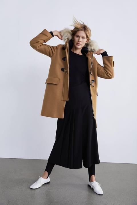 Veste À Capuche Effet Fourrure