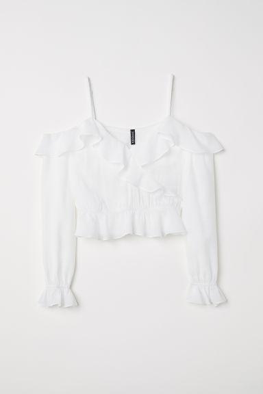 H & M - Top A Spalle Scoperte - Bianco