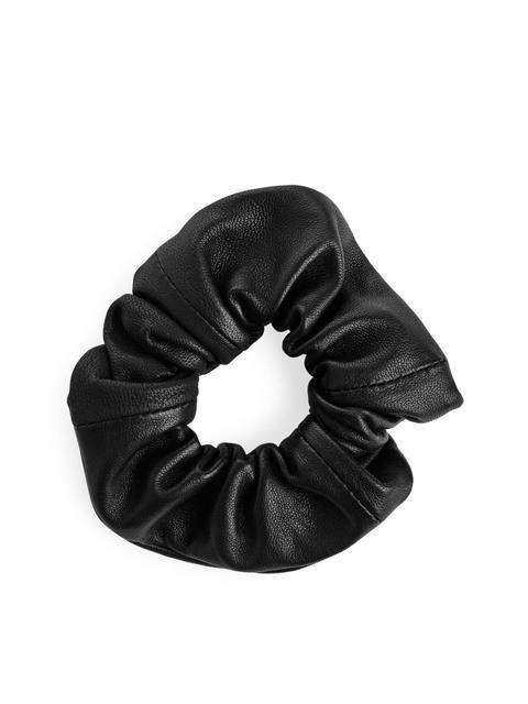 Leather Scrunchie - Black