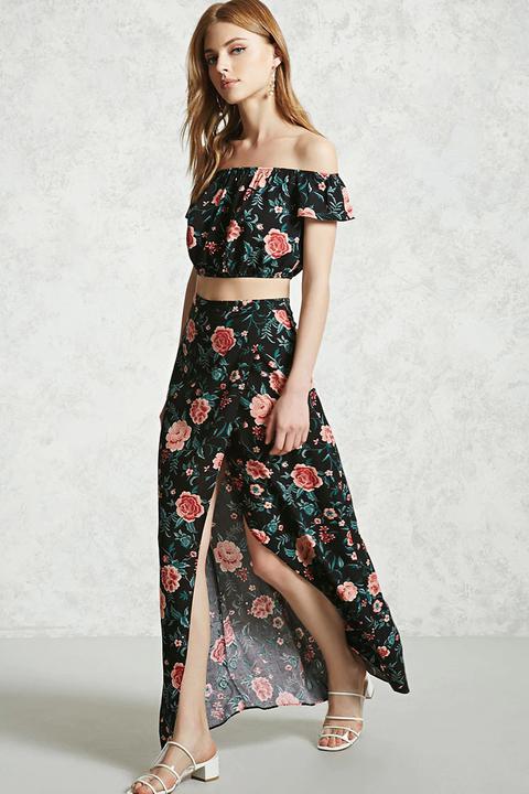 Floral Wrap Maxi Skirt from Forever 21 on 21 Buttons