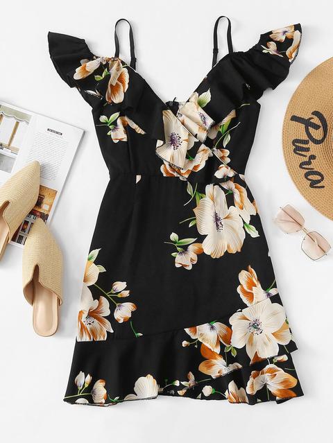 Vestido De Tirante Con Estampado Floral