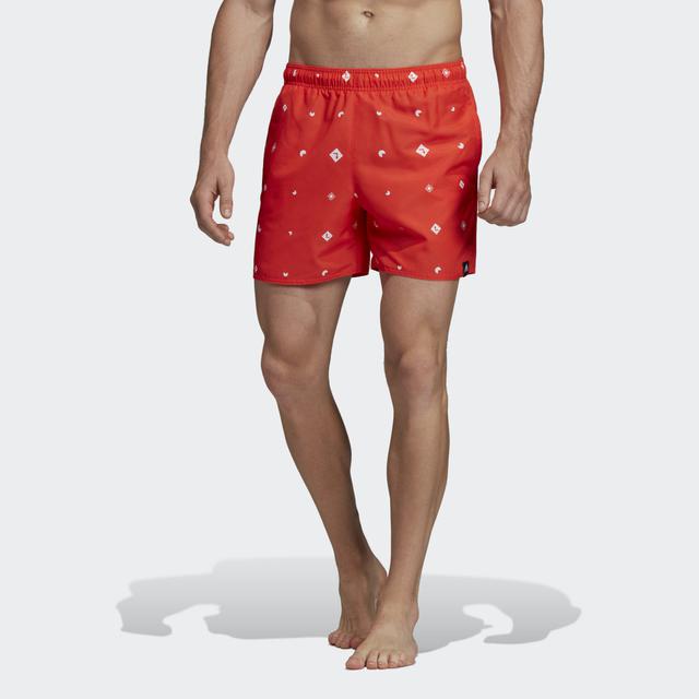 adidas allover print swim shorts