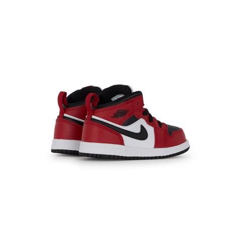 Air Jordan 1 Mid Blanc Rouge Noir Bebe From Courir On 21 Buttons