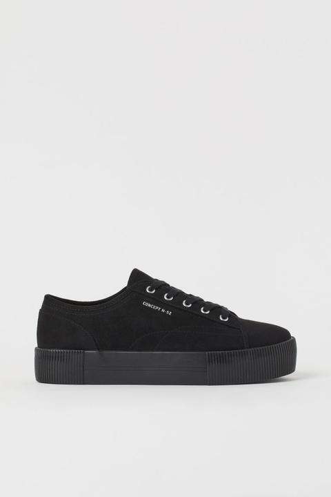 Deportivas Con Plataforma - Negro