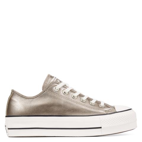 Converse Chuck Taylor All Star Lift Metallic Leather Low Gold, Black, White  from Converse on 21 Buttons