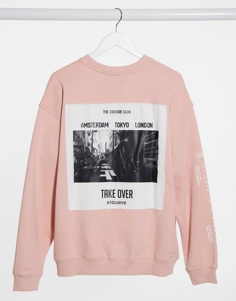 The Couture Club Oversized Sweatshirt In Pink