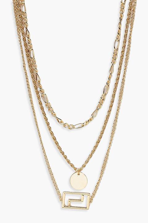 Chaîne. Collier Superposé À Motif Géométrique Pièce