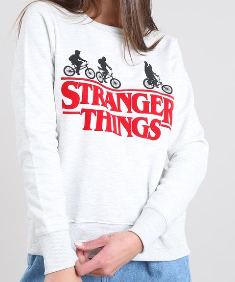 Blusão Feminino Stranger Things Em Moletom Cinza Mescla Claro from C\u0026A on  21 Buttons