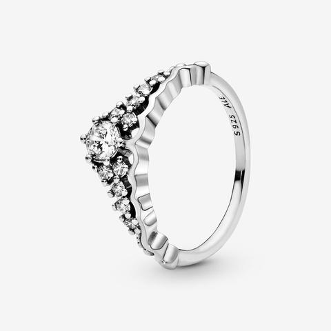 Pandora Anillo En Plata De Ley Tiara De Cuento De Hadas Con Circonitas Cúbicas