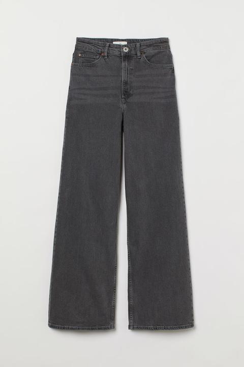 Wide High Jeans - Gris