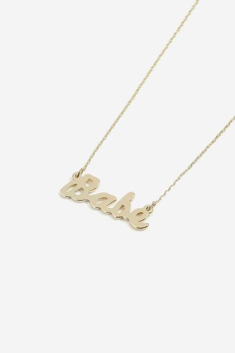 Womens **'babe' Necklace - Gold, Gold