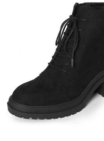 Womens Brave Black Chunky Cleated Boots, Black