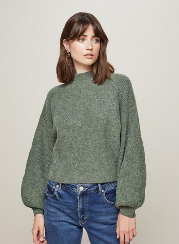 Womens Khaki Soft Touch Funnel Neck Ribbed Jumper, Khaki