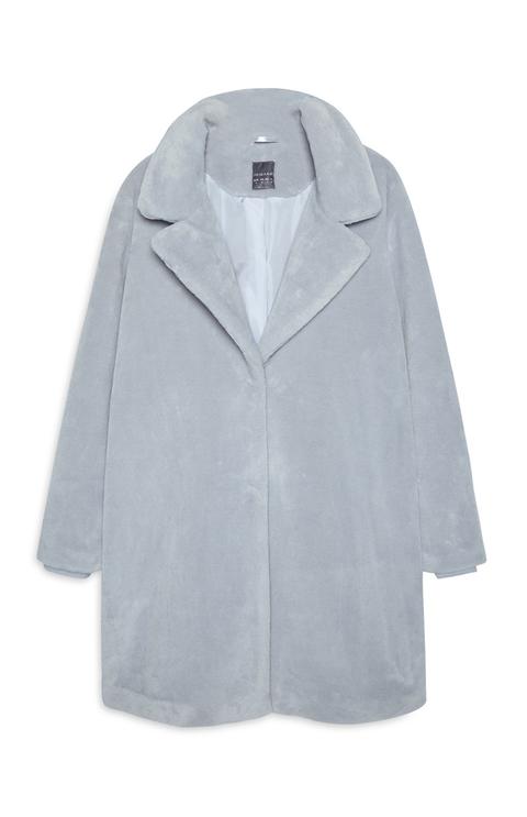 Primark Fake Fur Jackets Flash S, Primark Grey Faux Fur Coat