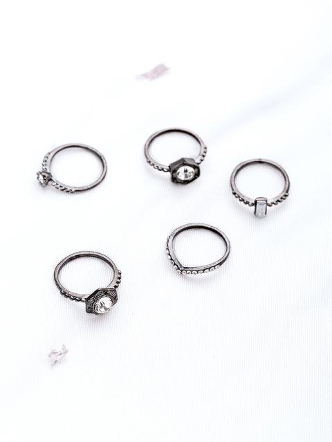 Strass Design Punk Ring Set