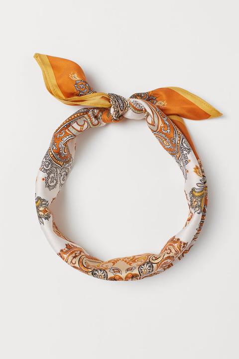 H & M - Patterned Scarf - Orange