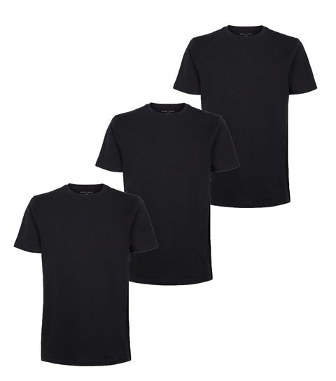 Men's 3 Pack Black Crew Neck T-shirts New Look