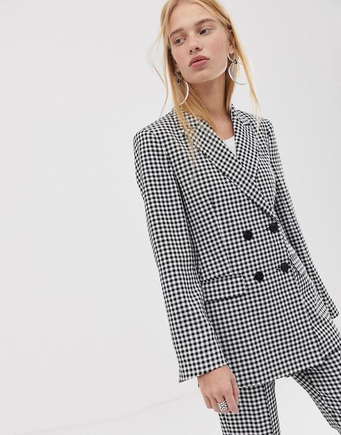 Asos Design Mini Gingham Suit Blazer