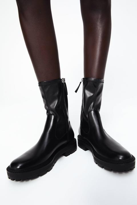 Moc toe heeled ankle boots - Black | ZARA United States