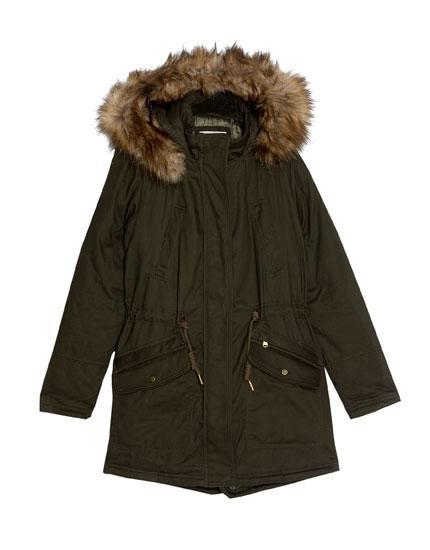 Parka Algodón Capucha Pelo