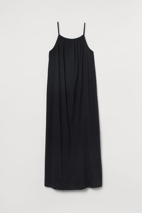 Vestido Largo De Tirantes - Negro