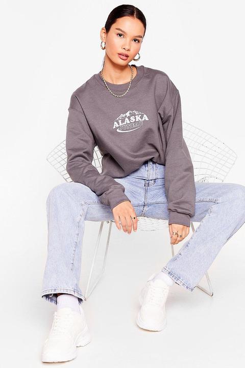 Womens Oversized Alaska Graphic Sweatshirt