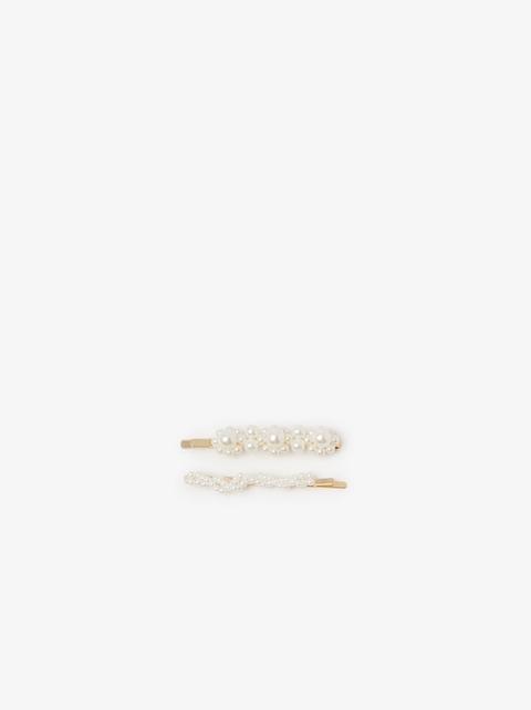 Two Pack Of Pearl Barrettes