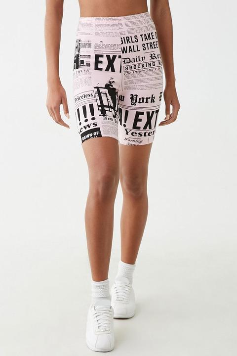 Newspaper hot sale biker shorts