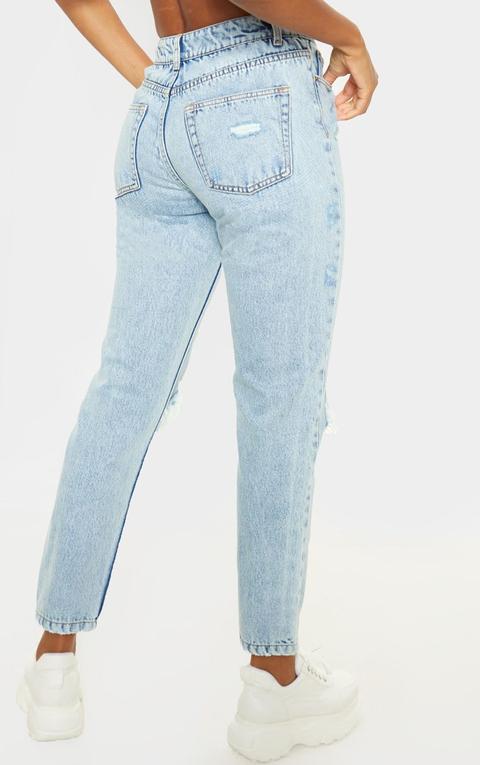 light blue straight cut jeans