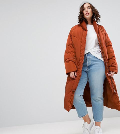 Abrigo Acolchado Con Manoplas De Asos Curve