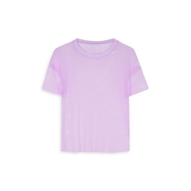 Camiseta De Rejilla Lila de Primark en 21 Buttons