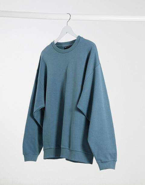 Asos Design Oversized Sweatshirt In Blue Grey