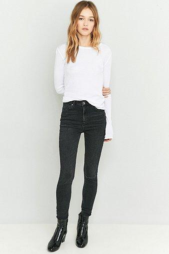 Bdg Pine High-rise Worn Black Super Skinny Jeans - Womens 28w 32l